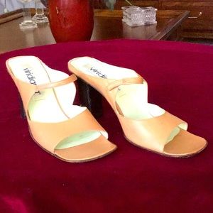 Leather mules open toe